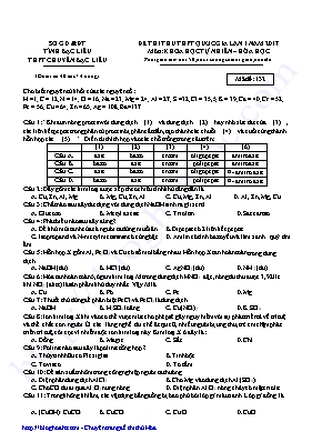 Đề thi thử THPT Quốc gia lần 1 môn Hóa học năm 2017 - Mã đề 132 - Trường THPT chuyên Bạc Liêu (Có đáp án)